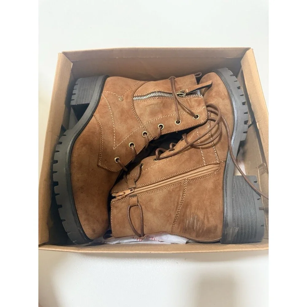 Dunes Combat Boots Womans Size 8.5 USA  Suede Brown